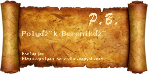 Polyák Bereniké névjegykártya